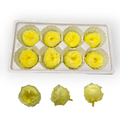 Lemon Yellow 4–5 cm preserved Austin rose heads, 8 per box