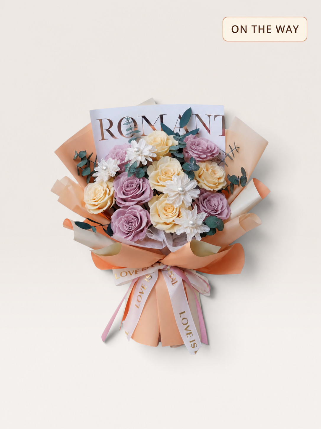 Peach Lilac Elegance -Grand Preserved Flower Bouquet original product photo