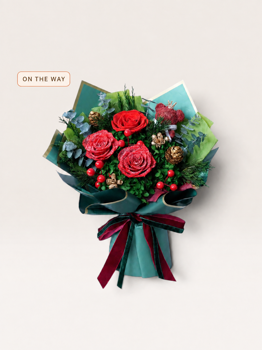 Christmas Glow-Large Preserved Flower Bouquet — ON THE WAY