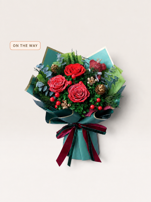 Christmas Glow-Large Preserved Flower Bouquet — ON THE WAY