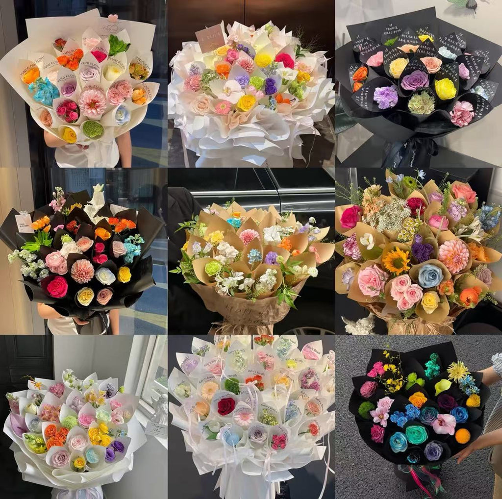 Colorful preserved bouquet selection