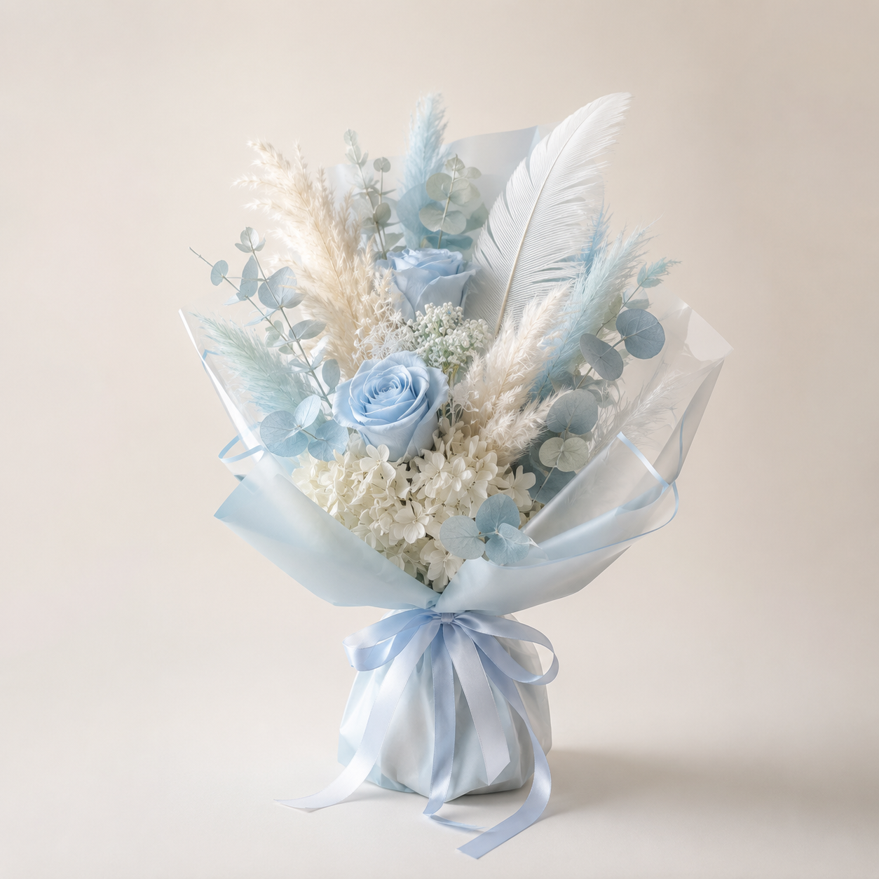 Serenity Blue preserved flower bouquet
