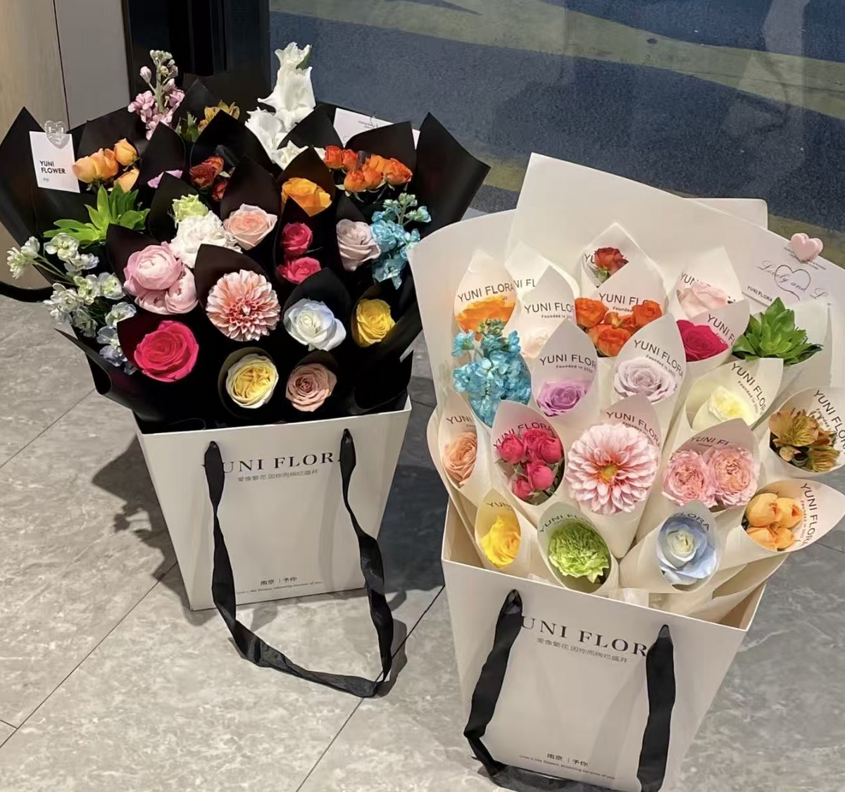 Preserved flower selections for a custom birthday bouquet